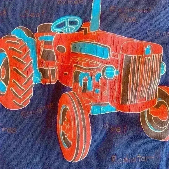 Zutano Baby Navy Long Sleeve Tee Vintage Tractor size 18-24 months - Picture 9 of 9